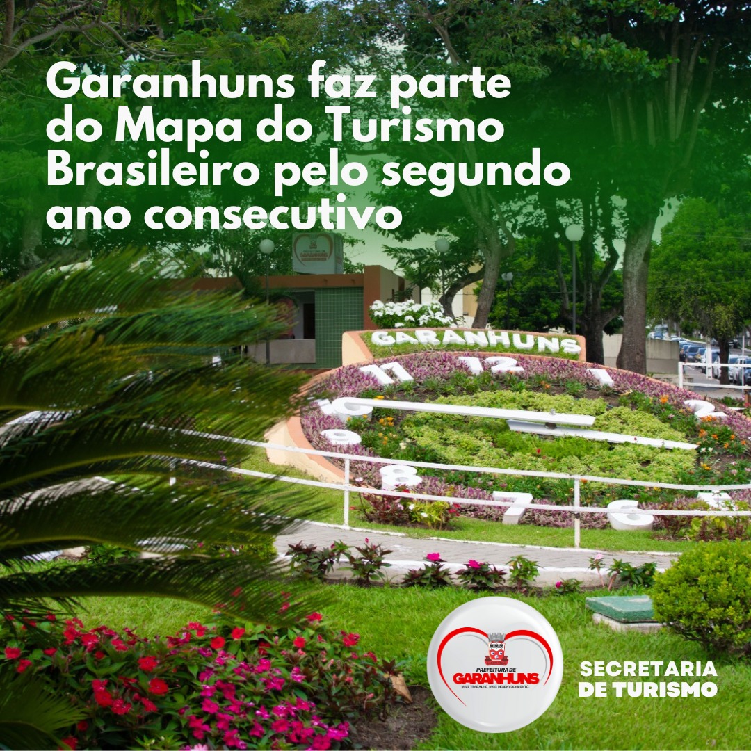 Garanhuns faz parte do Mapa do Turismo Brasileiro pelo segundo ano consecutivo