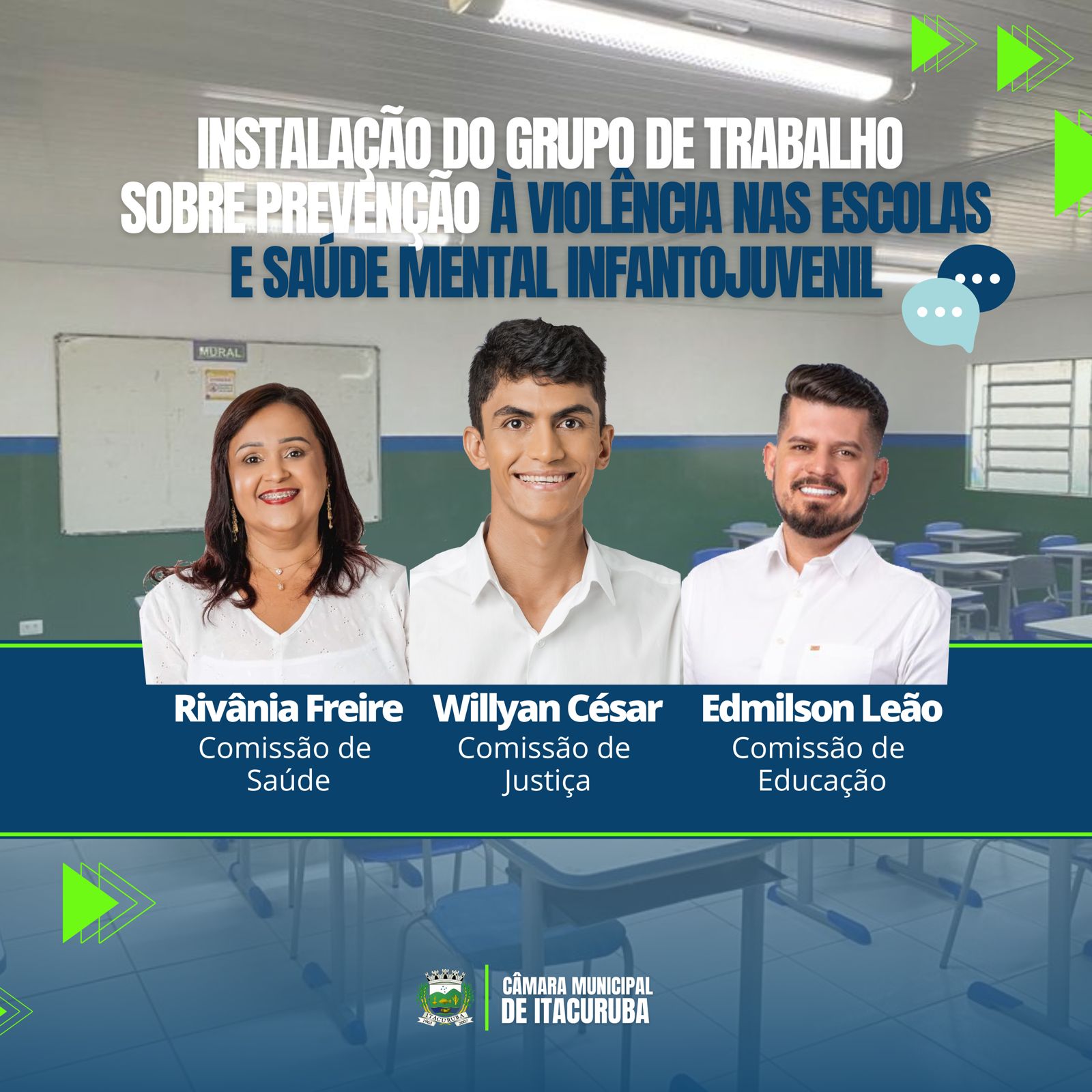 Câmara Municipal do Itacuruba-PE, cria Grupo de Trabalho para debater sobre a Prevenção à violência nas escolas e saúde mental infantojuvenil