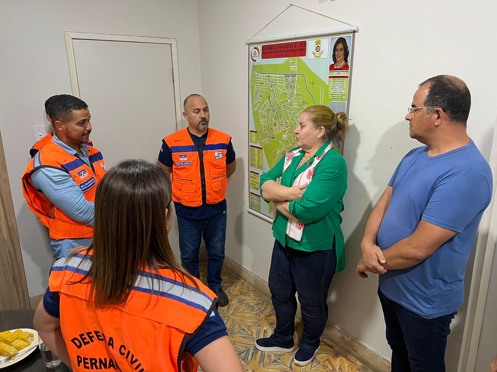 Defesa Civil do Estado visita o município de Glória do Goitá para reunião de prevenção de desastres causados por chuvas