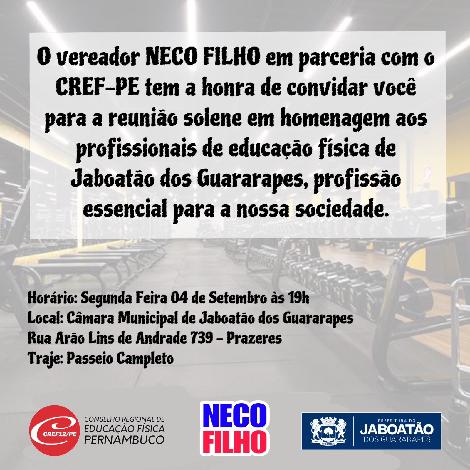 Conselheiro Henrique Kohl será homenageado com a mais alta honraria da  Educação Física no Brasil – CREF12/PE