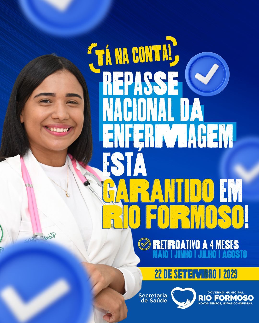 Rio Formoso se destaca como o primeiro município do Litoral Sul de Pernambuco a efetuar o pagamento do Repasse Nacional da Enfermagem