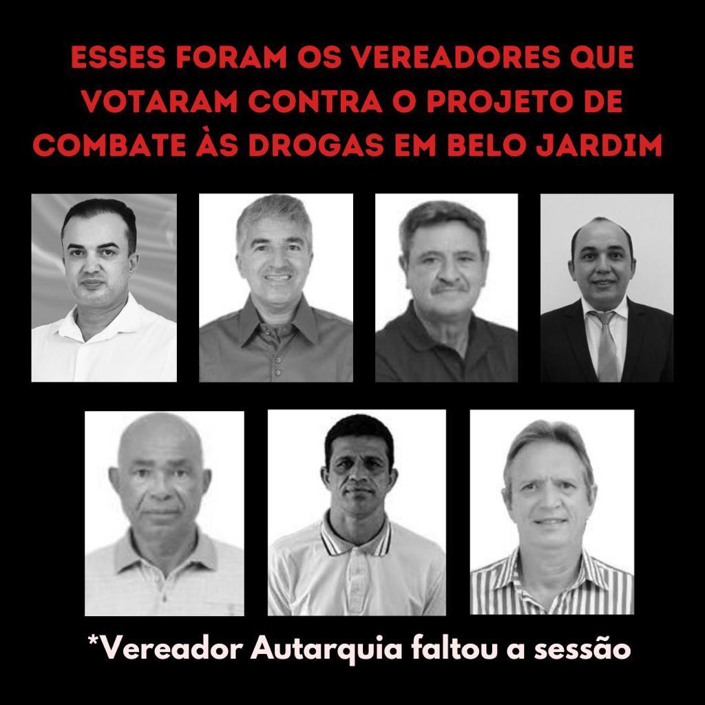 Belo Jardim: vereadores da base do prefeito votam contra projeto de combate às drogas