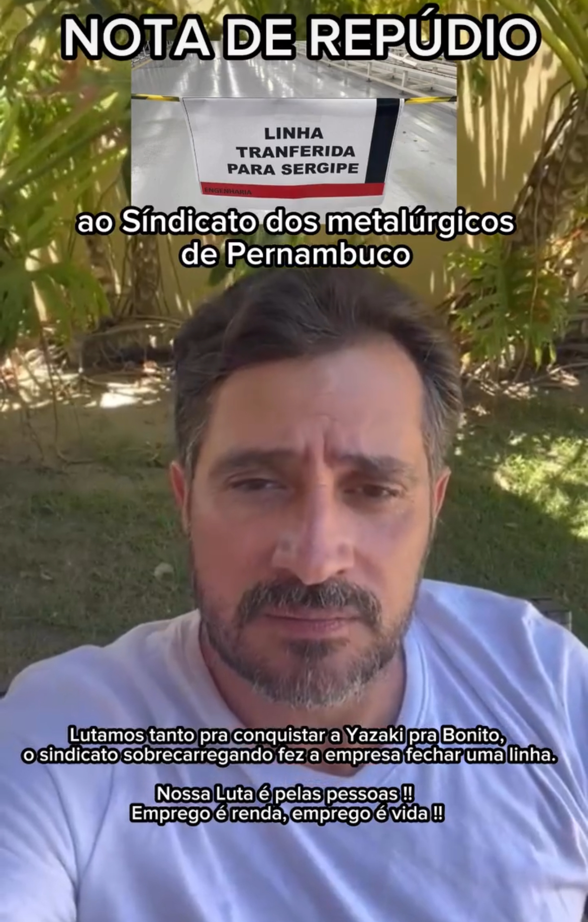 Em vídeo, Prefeito Gustavo Adolfo repudia retaliação do Sindicato dos Metalúrgicos de Pernambuco sobre a Yazaki Mercosul