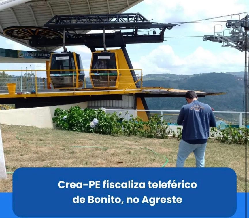 CREA-PE realiza fiscalização e atesta segurança do teleférico de Bonito