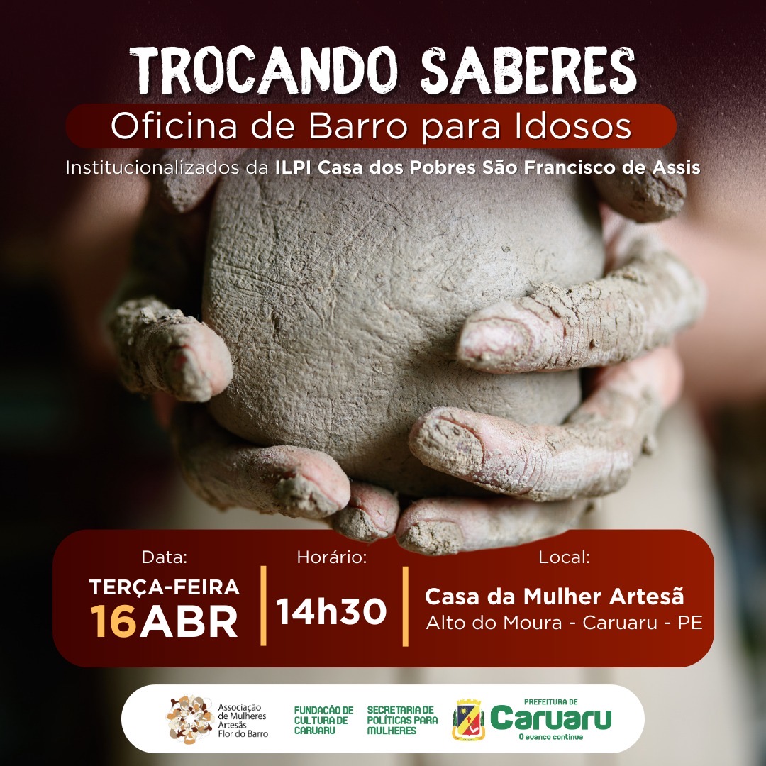 Casa da Mulher Artesã recebe oficina de barro dedicada ao público da terceira idade