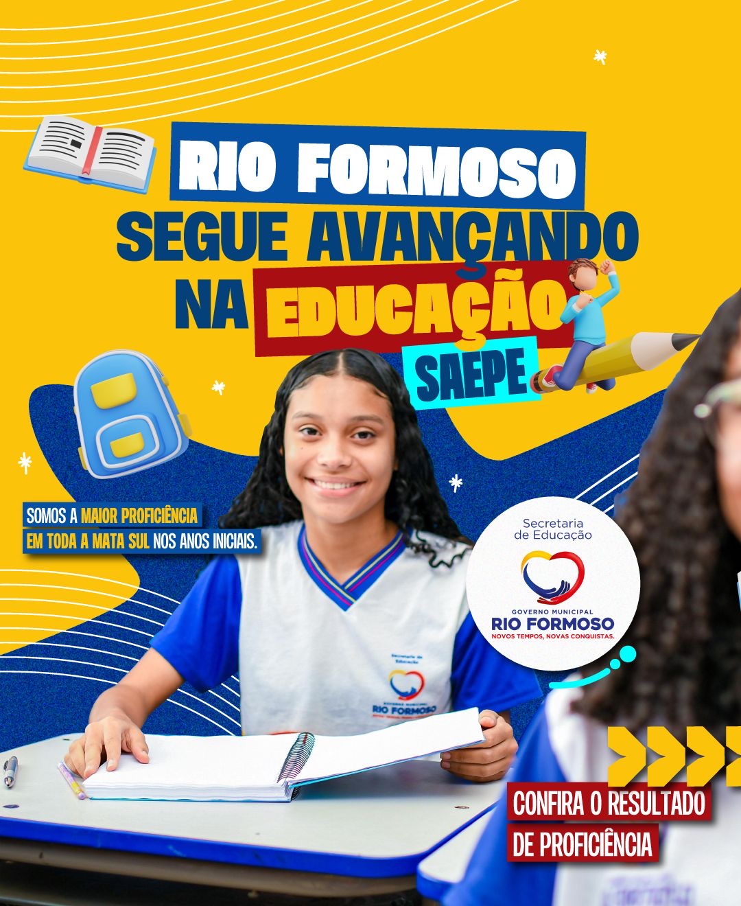 A educação de Rio Formoso se destaca mais uma vez, alcançando a maior proficiência no SAEPE em toda a Mata Sul.