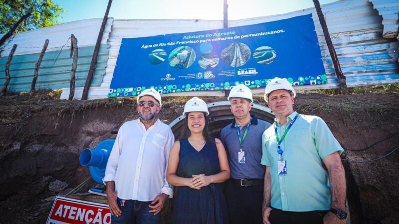 Em Caruaru, governadora Raquel Lyra vistoria instalação de túnel da Adutora do Agreste e a obra do Parque Janelas para o Rio