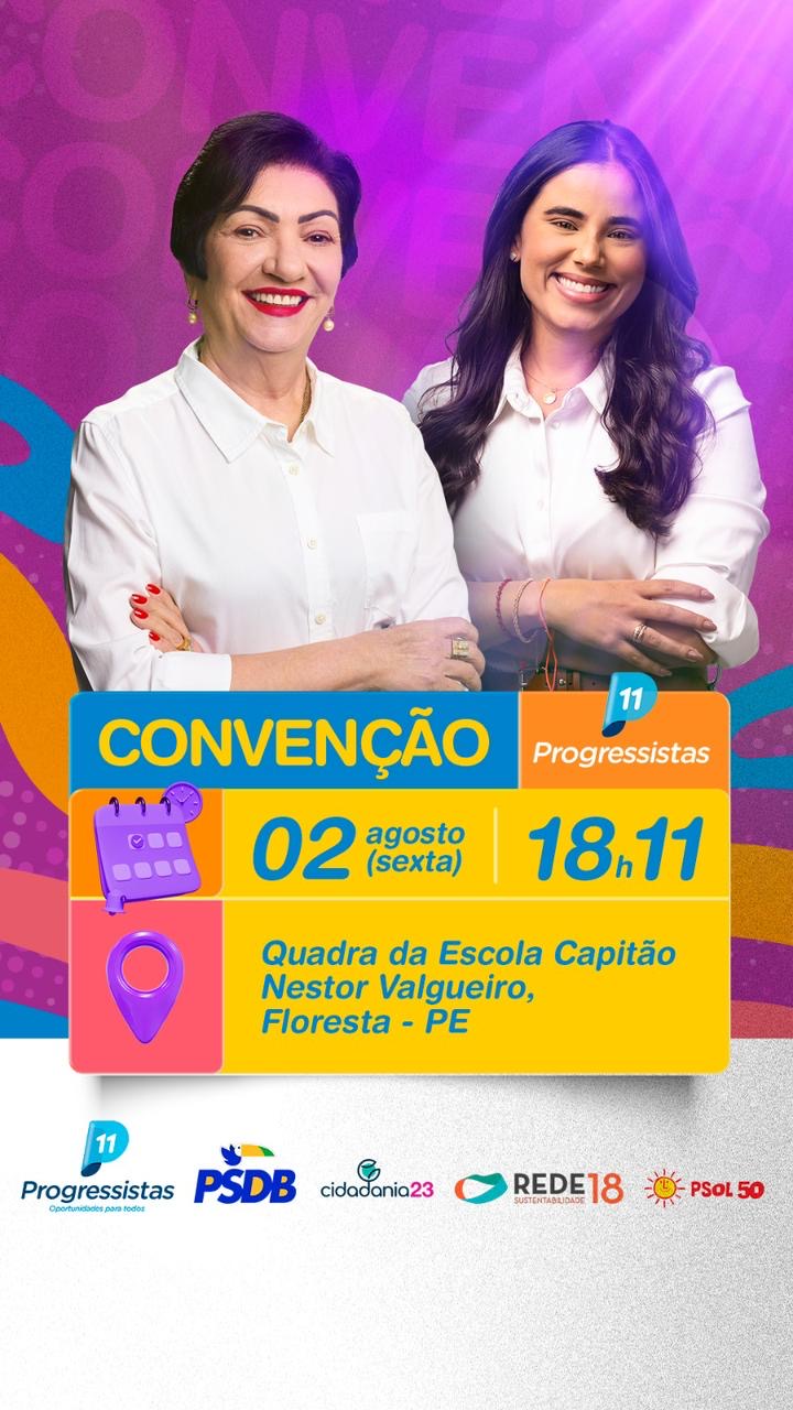 Em Floresta (PE), PP marca para dia 2 de agosto convenção que vai oficializar Rorró Maniçoba e Bia Numeriano na disputa da reeleição