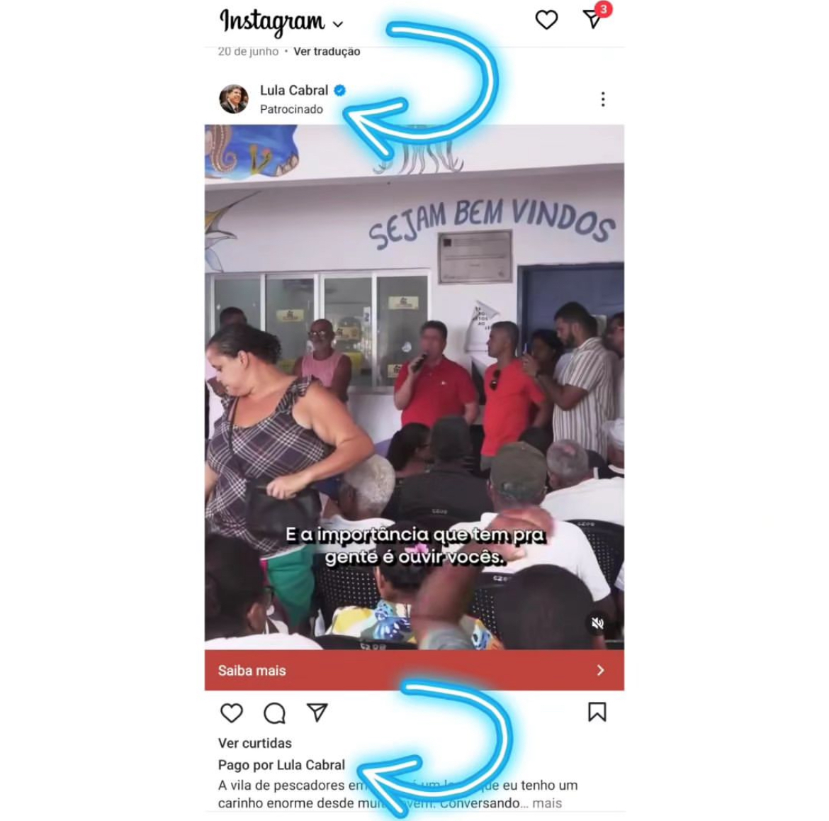 Em mais uma tentativa inusitada e desesperadora o ex prefeito do Cabo,Lula Cabral quebra a cara patrocinando o Instagram e continua sem engajamento