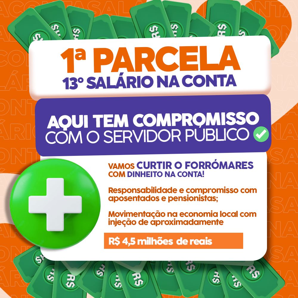 Prefeito Junior de Beto paga a primeira parcela do 13° salário e movimenta 4,5 milhões de reais na economia de Palmares