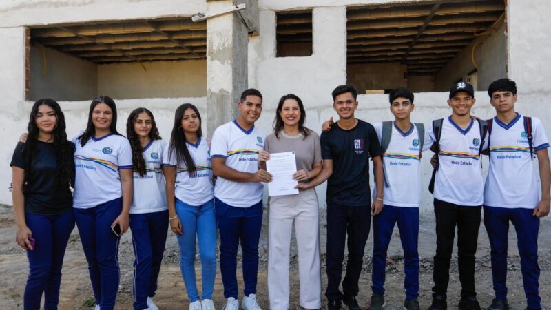 Em Exu, no Sertão do Araripe, governadora Raquel Lyra vistoria obra da nova Escola Técnica Estadual do município, que beneficiará mais de mil estudantes