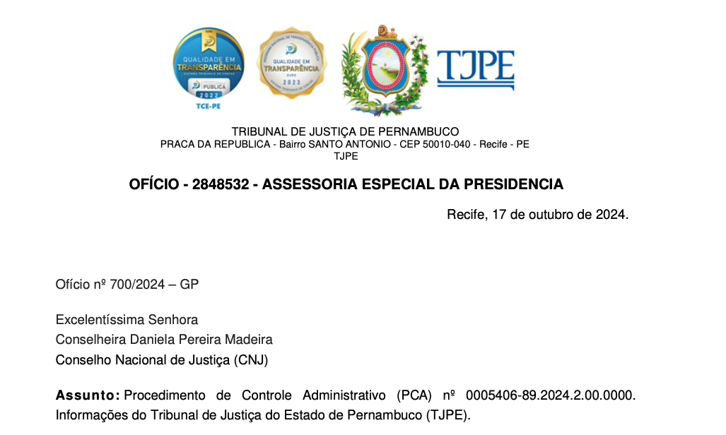 TJPE responde ao CNJ que OAB-PE foi consultada sobre diretorias cíveis remotas