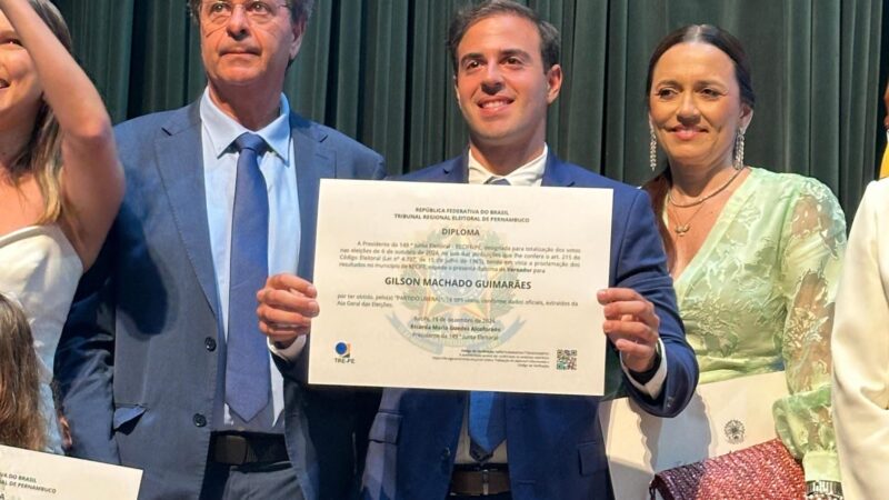 Gilson Filho é diplomado vereador do Recife em cerimônia no Centro de Convenções