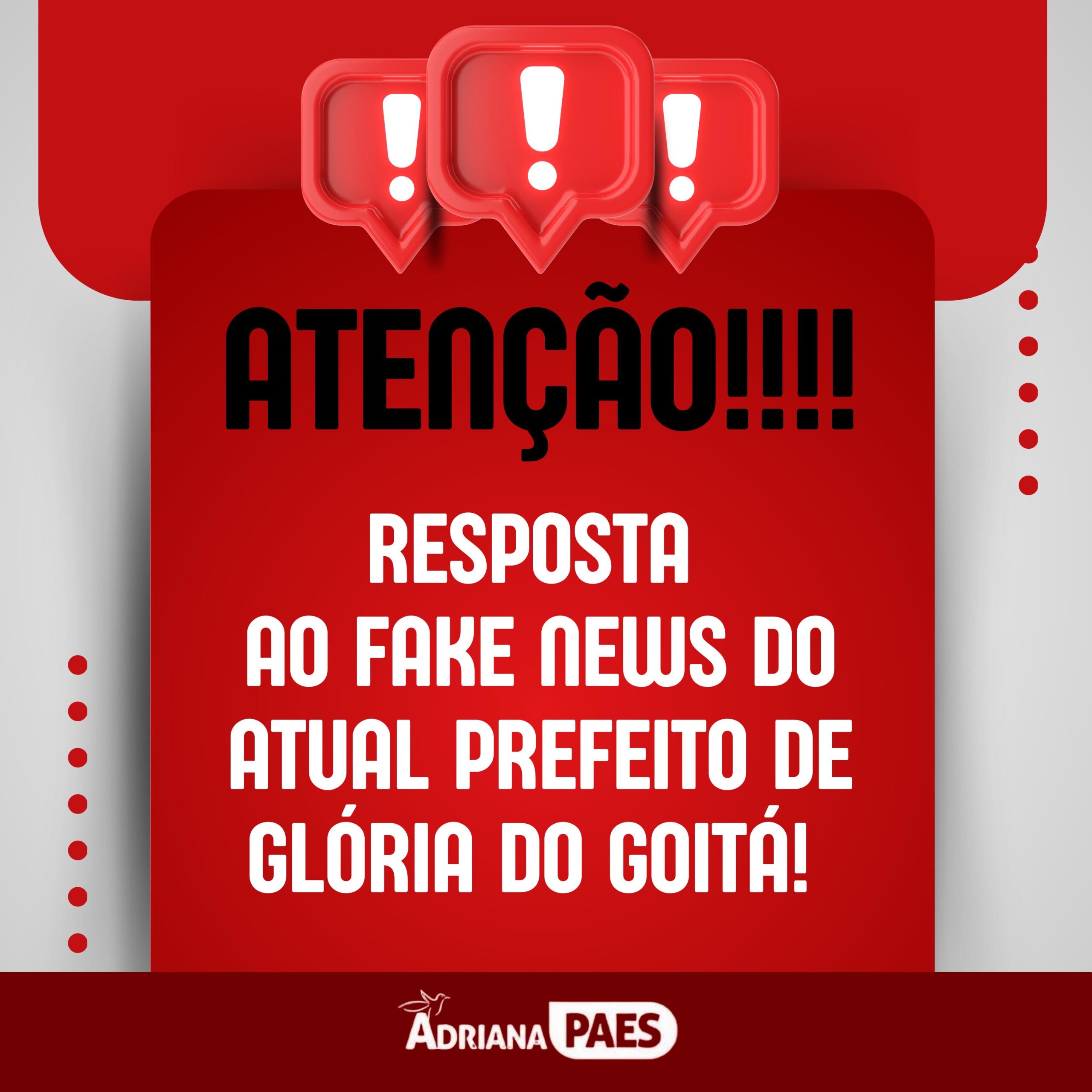 Ex prefeita Adriana Paes rebate com provas,Fake News do atual prefeito de Glória do Goitá