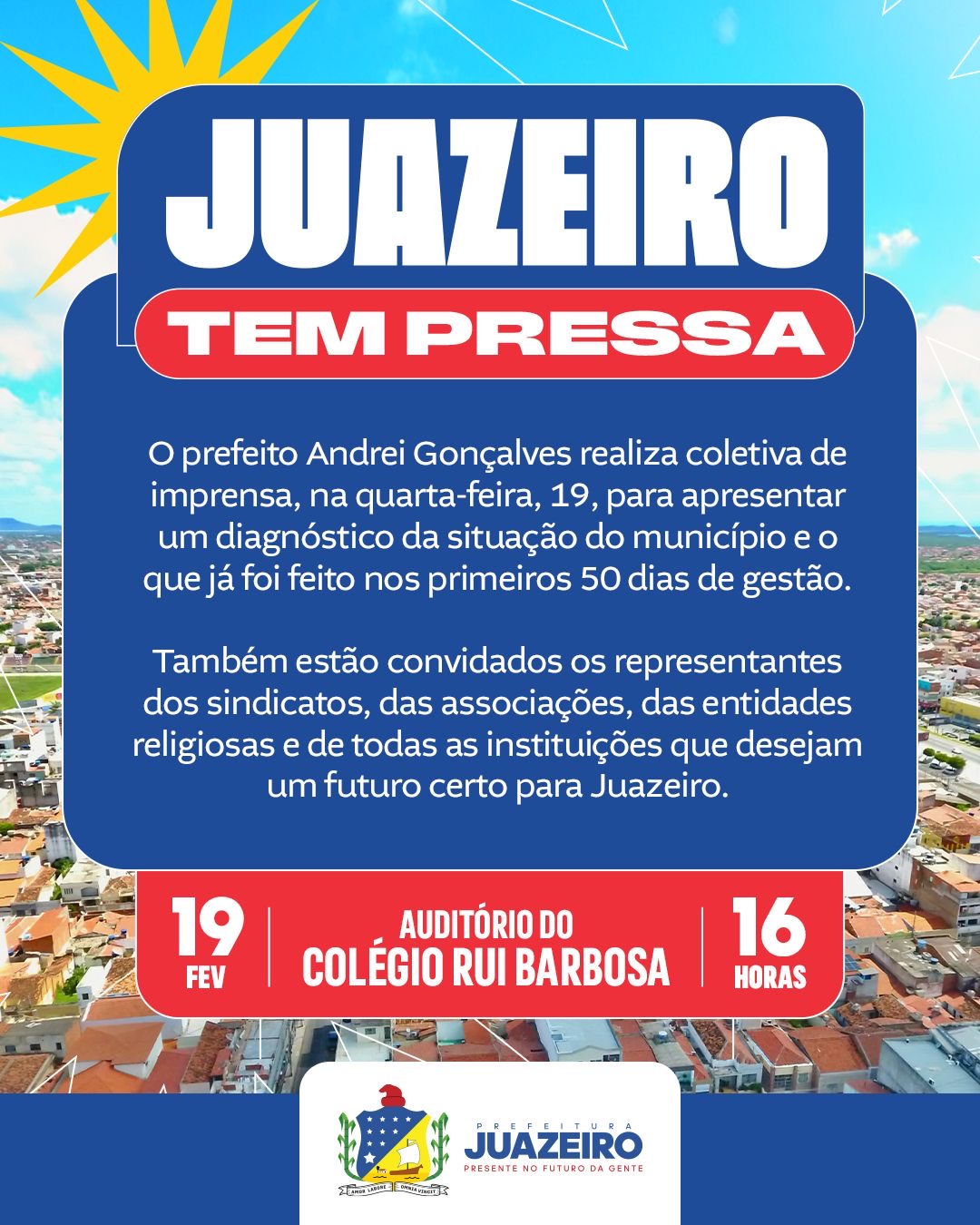 Prefeito de Juazeiro apresenta balanço dos primeiros 50 dias de gestão em coletiva de imprensa