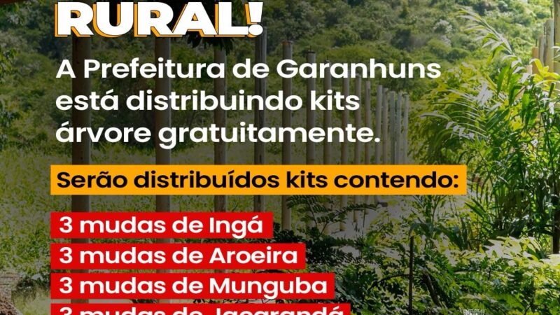 Prefeitura de Garanhuns distribui kits de mudas de árvores gratuitamente para produtores rurais