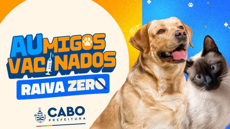 Prefeitura do Cabo   vai realizar campanha de vacinação antirrábica para cães e gatos