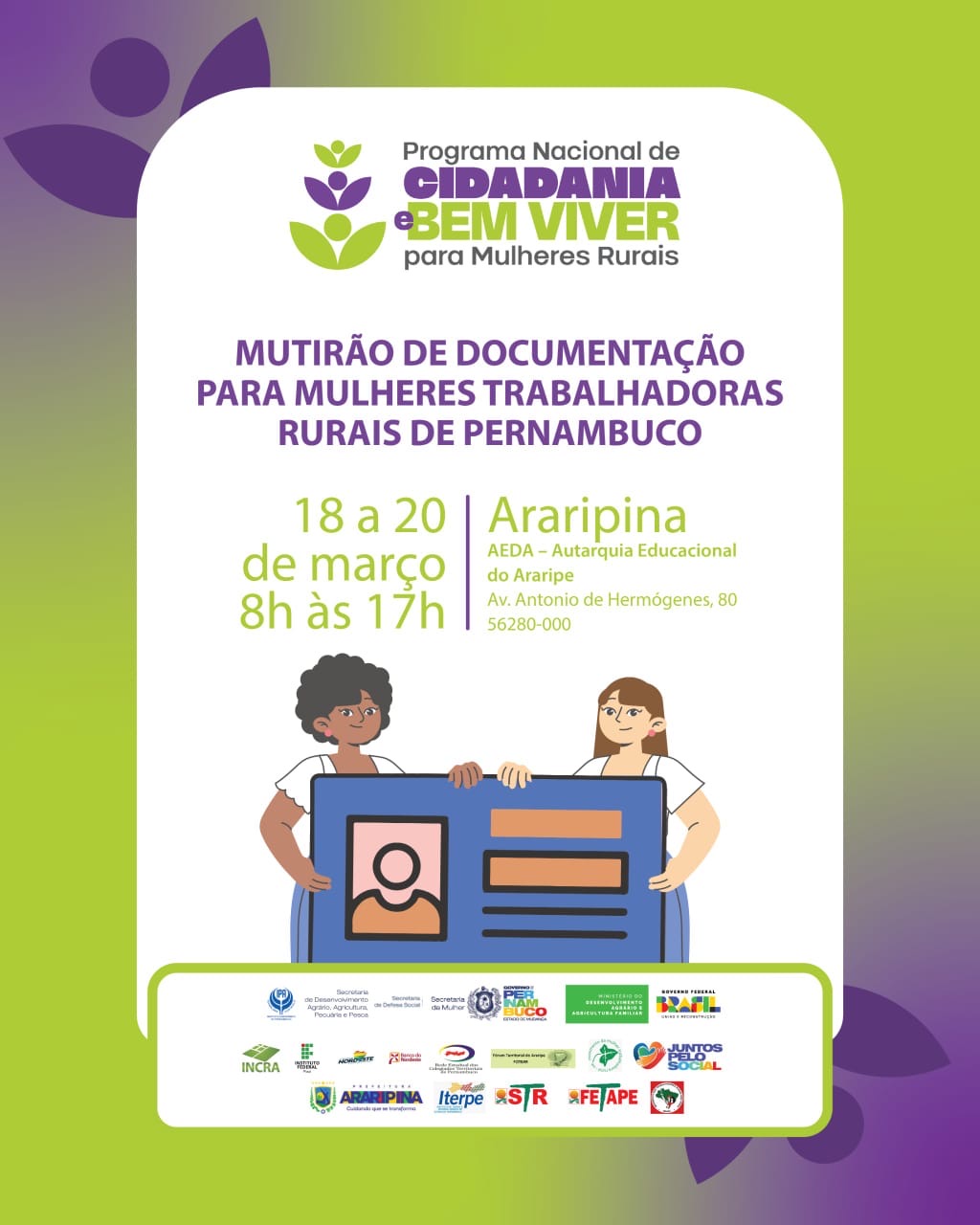 Em parceria com a prefeitura de Araripina, o Ministério do Desenvolvimento realiza mutirão de documentos para trabalhadoras rurais