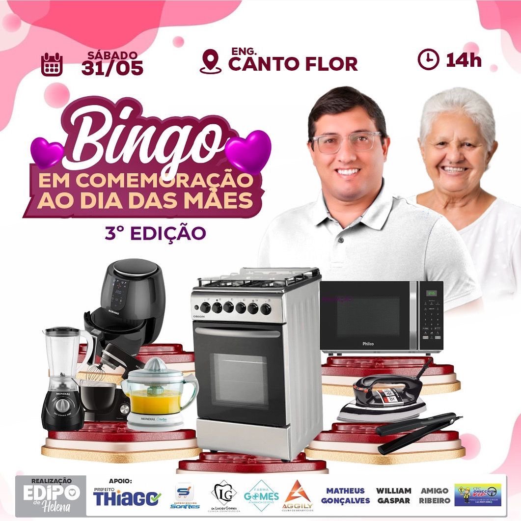 Édipo de Helena mantém tradição e realiza pelo 3º ano consecutivo o Bingo Rural em homenagem ao Dia das Mães
