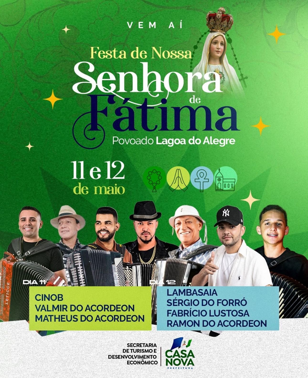 Prefeitura de Casa Nova se prepara para a tradicional Festa de Nossa Senhora de Fátima nos dias 11 e 12 de maio em Lagoa do Alegre
