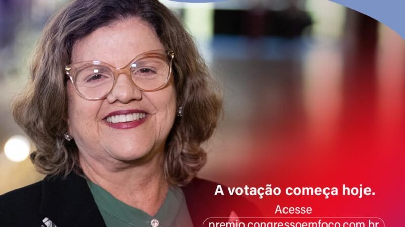 Teresa Leitão concorre ao Prêmio Congresso em Foco pelo terceiro ano seguido