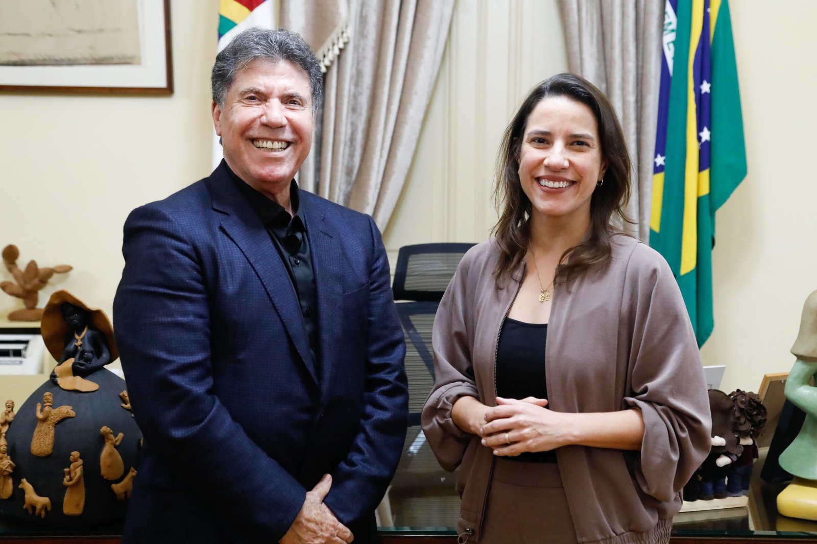 Governadora Raquel Lyra recebe prefeito Lula Cabral e destaca avanços na segurança pública no Cabo de Santo Agostinho