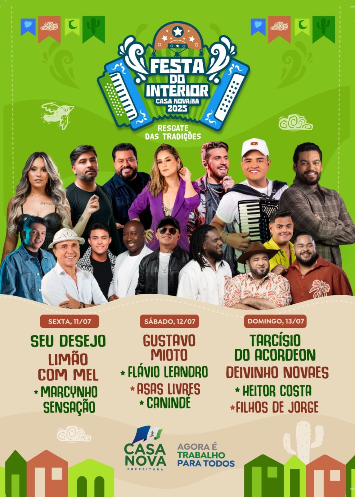 Festa do Interior 2025 traz programação durante todo o dia com barracas, shows, comidas regionais e parque de diversões