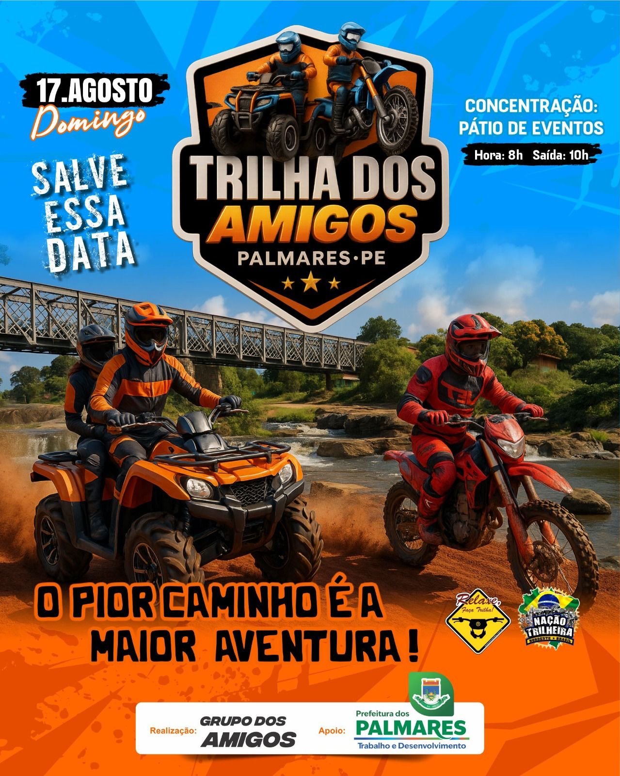 “Ela está de volta” TRILHA DOS AMIGOS em Palmares tem retorno no dia 17 de agosto e promete muita adrenalina