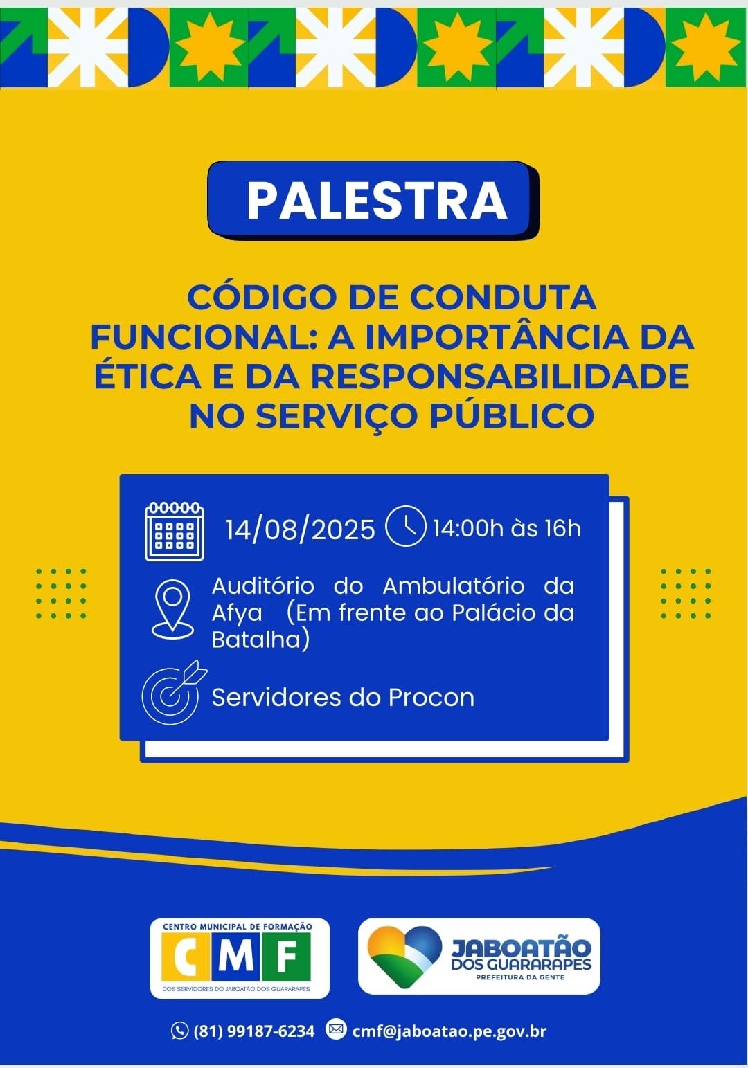 Prefeitura do Jaboatão promove palestra sobre código de conduta funcional para servidores do Procon