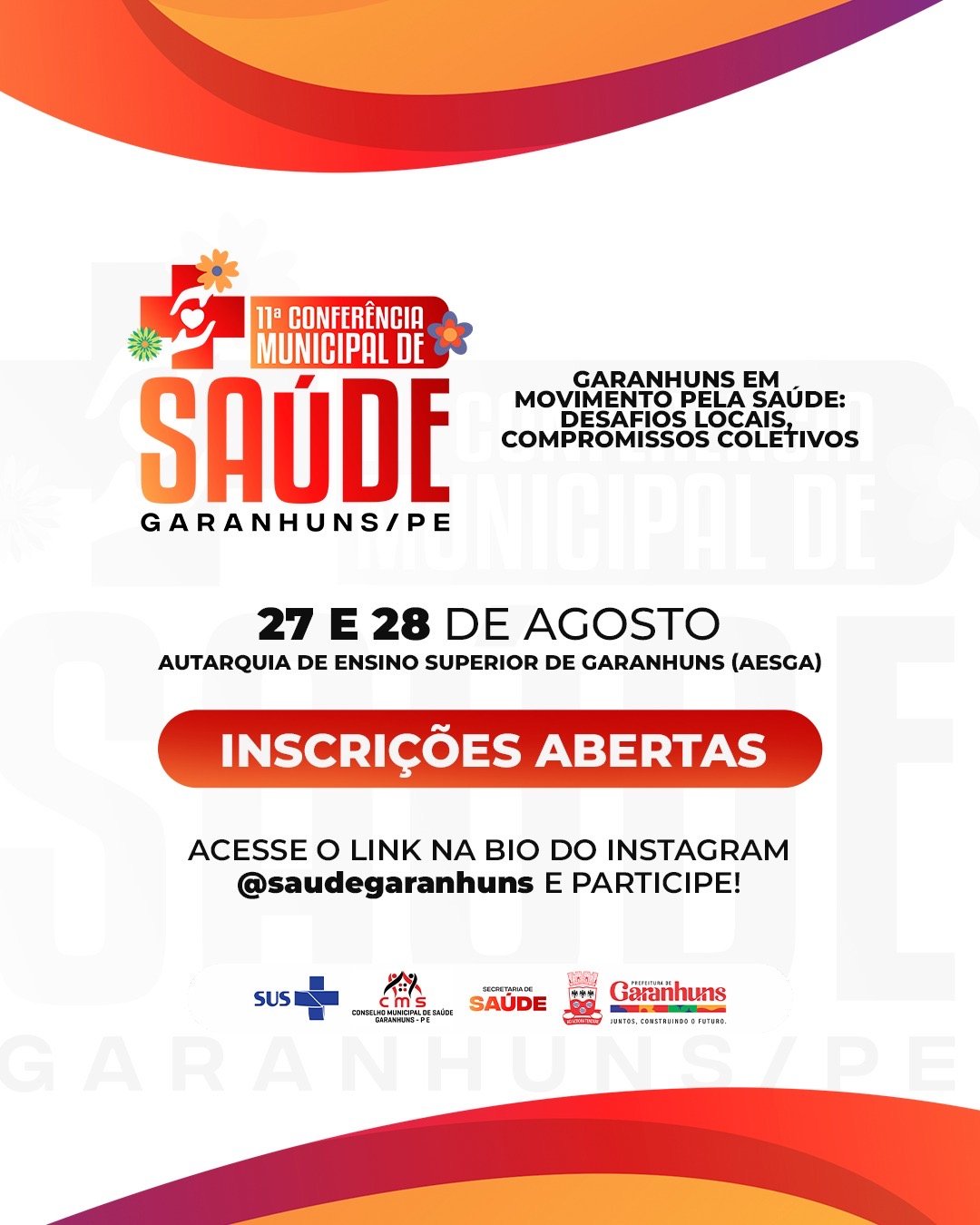 11ª Conferência Municipal de Saúde de Garanhuns abre inscrições