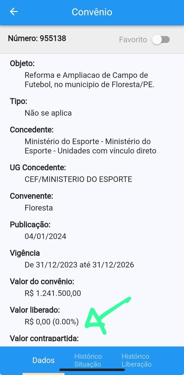 Convênio para reforma do estádio de Floresta está vigente, mas recurso ainda não foi liberado
