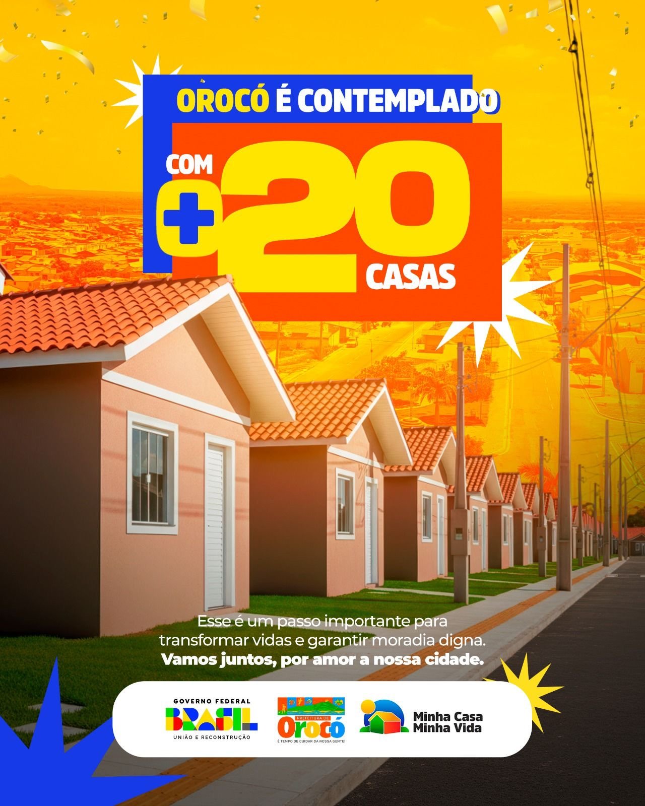 Prefeito Ismael Lira anuncia que Orocó é contemplado com mais 20 casas do programa Minha Casa, Minha Vida