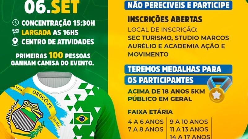 Orocó realizará a 1ª Corrida e Caminhada da Independência