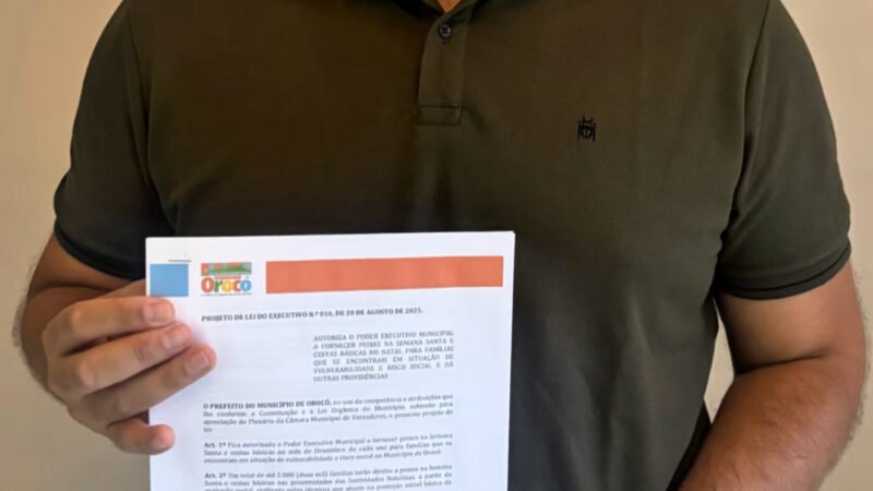 Prefeito Ismael Lira envia à Câmara projeto de lei para criação do Programa Orocó Sem Fome; que visa entregar 2.000 cestas básicas em dezembro