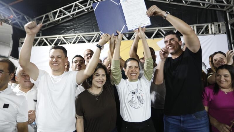 Governadora Raquel Lyra assina ordem de serviço para infraestrutura hídrica e urbanização da Vila Canaã, em Caruaru