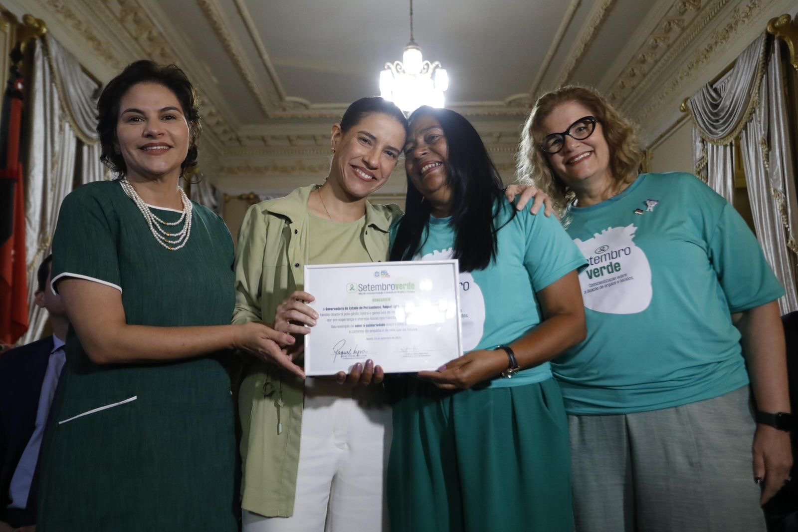 Setembro Verde: durante homenagem a doadores e instituições médicas, governadora Raquel Lyra celebra destaque de Pernambuco no ranking nacional de transplantes