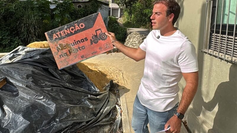 Após fiscalização de Gilson Filho, obra é retomada na Linha do Tiro