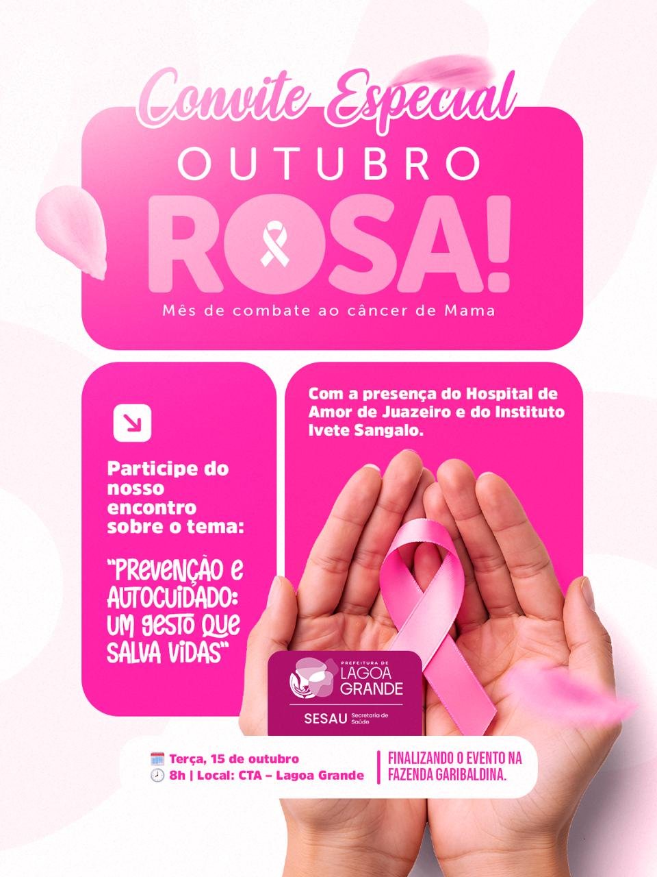 Prefeitura de Lagoa Grande realiza evento do Outubro Rosa para servidoras