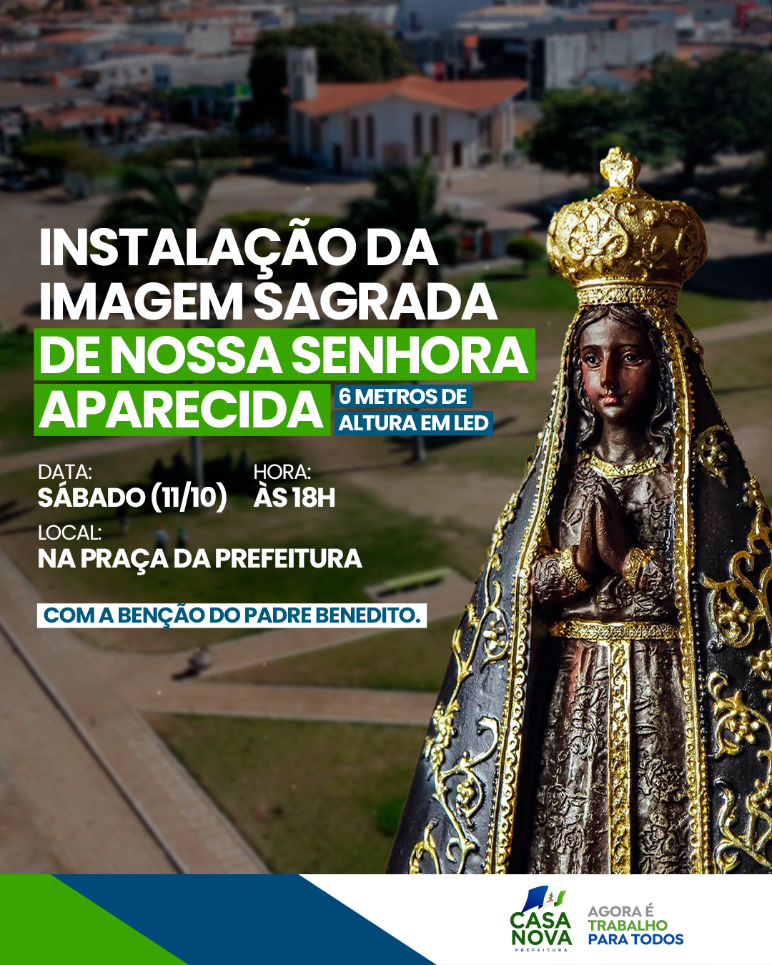 Casa Nova celebra sua fé com a instalação da imagem de Nossa Senhora Aparecida