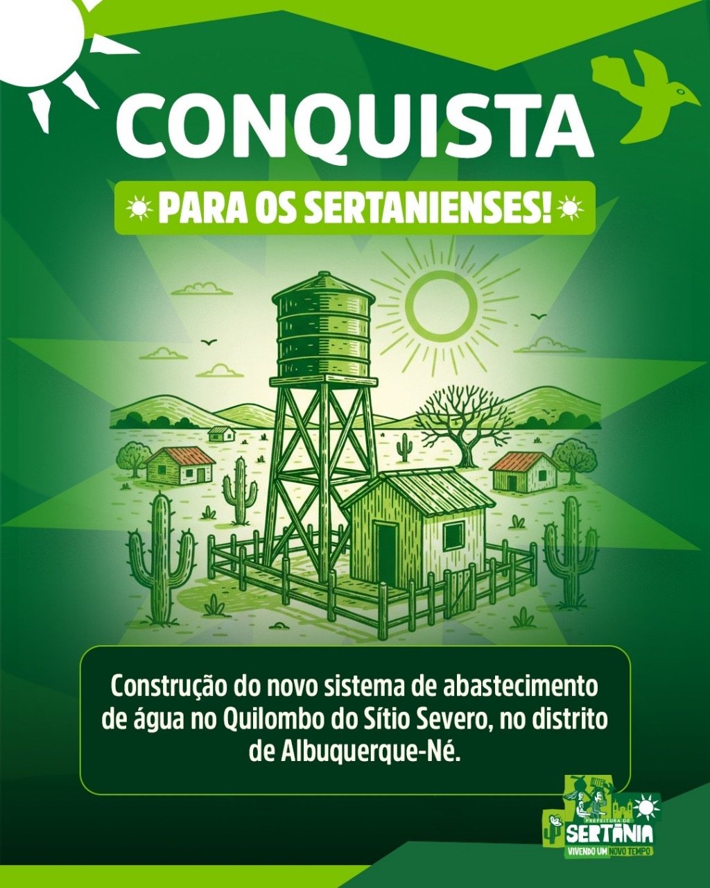 Prefeitura de Sertânia e Governo do Estado dão início à obra do sistema de abastecimento de água da comunidade quilombola Serrote Branco