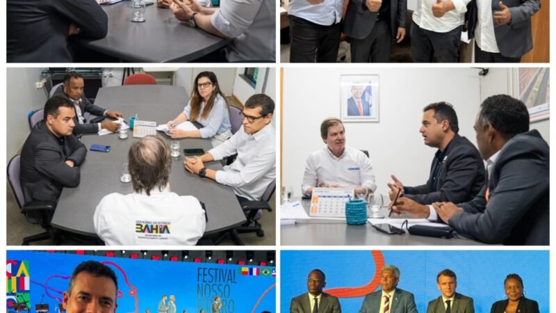 Em agenda intensa em Salvador, prefeito Andrei se reúne com secretários estaduais e participa de evento com o presidente da França