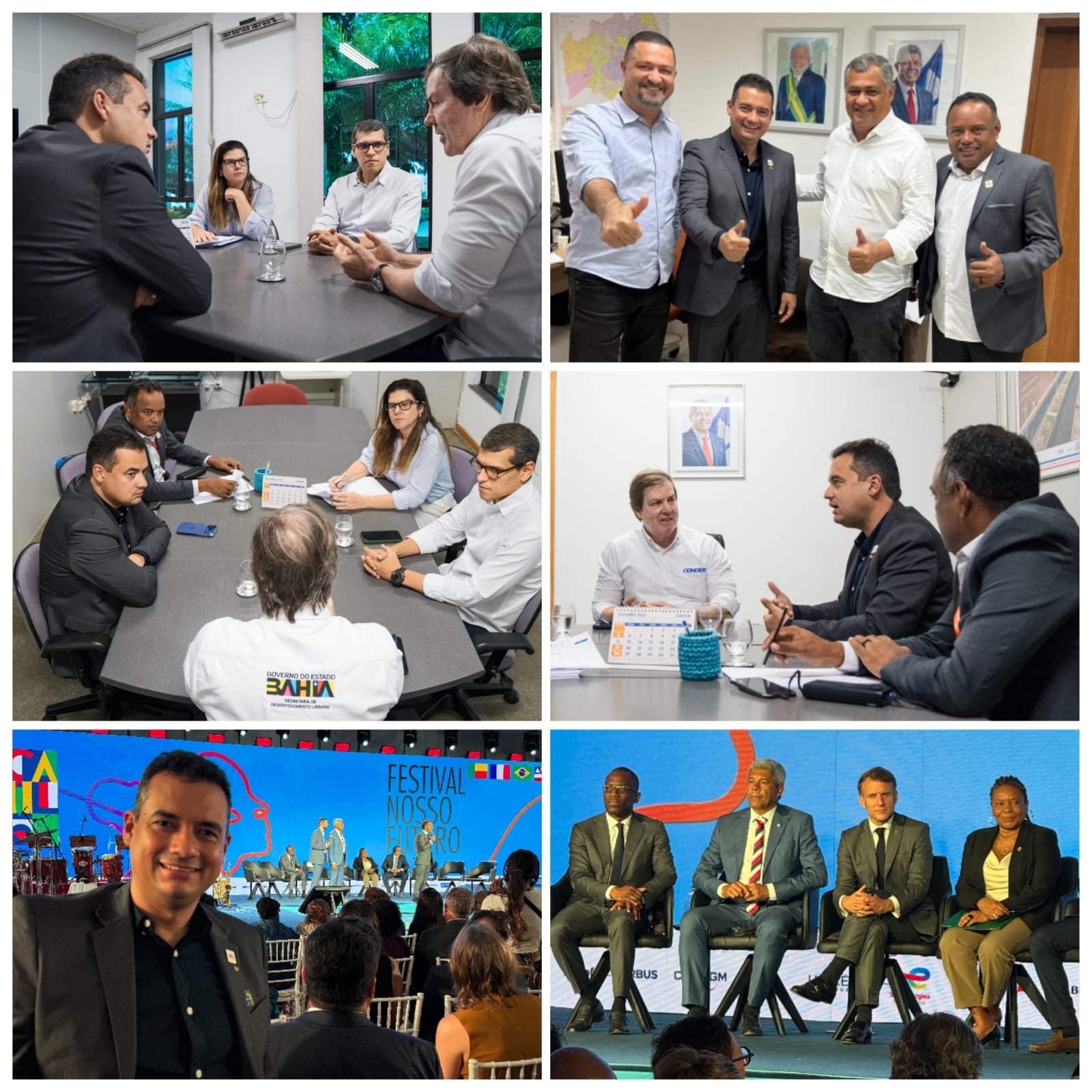 Em agenda intensa em Salvador, prefeito Andrei se reúne com secretários estaduais e participa de evento com o presidente da França