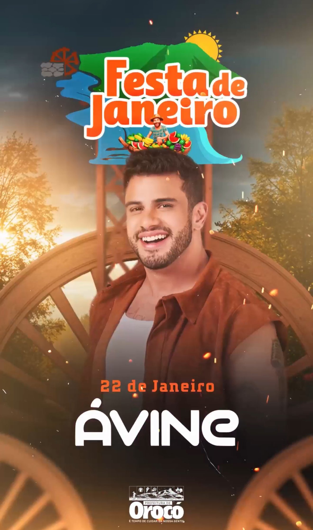 Prefeito Ismael Lira anuncia o cantor Ávine Vinny como atração da Festa de Janeiro 2026