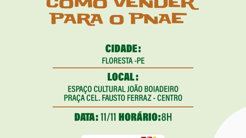 Dia (11) de novembro, GR Marketing e prefeitura de Floresta promovem evento para impulsionar a agricultura familiar no município