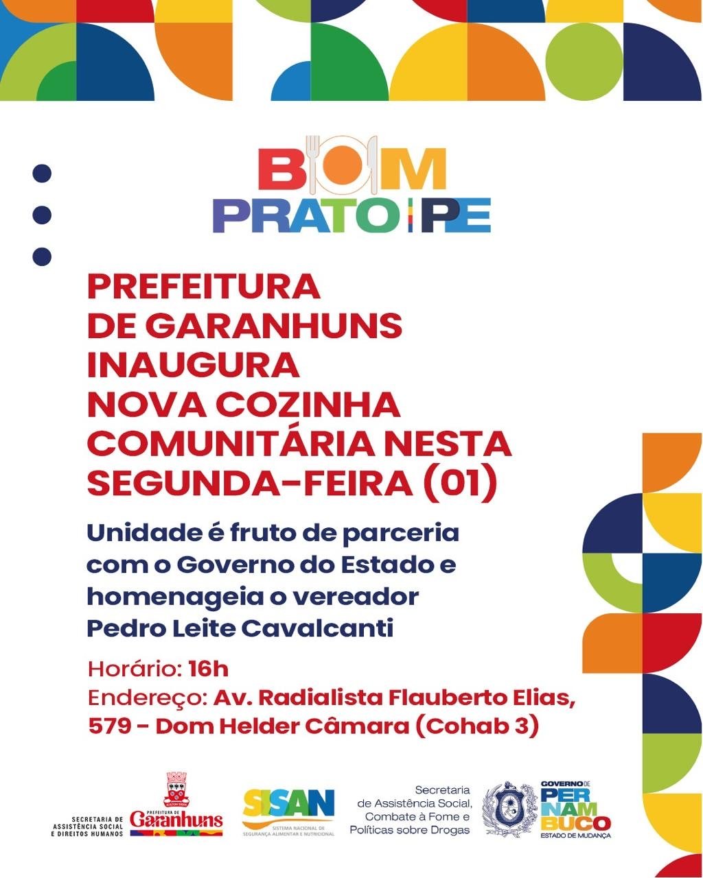 Prefeitura de Garanhuns inaugura Cozinha Comunitária nesta segunda-feira (01)