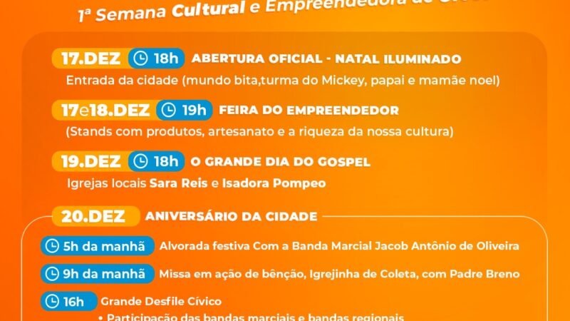 Orocó celebra 62 anos de emancipação política com ampla programação cultural, cívica e religiosa