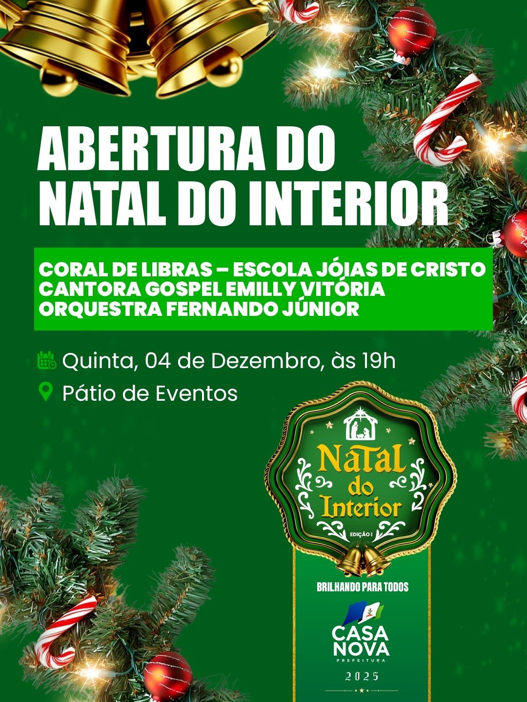 Gestão Anisio Viana abre nesta quinta o maior Natal do Vale do São Francisco!Um espetáculo inédito em Casa Nova
