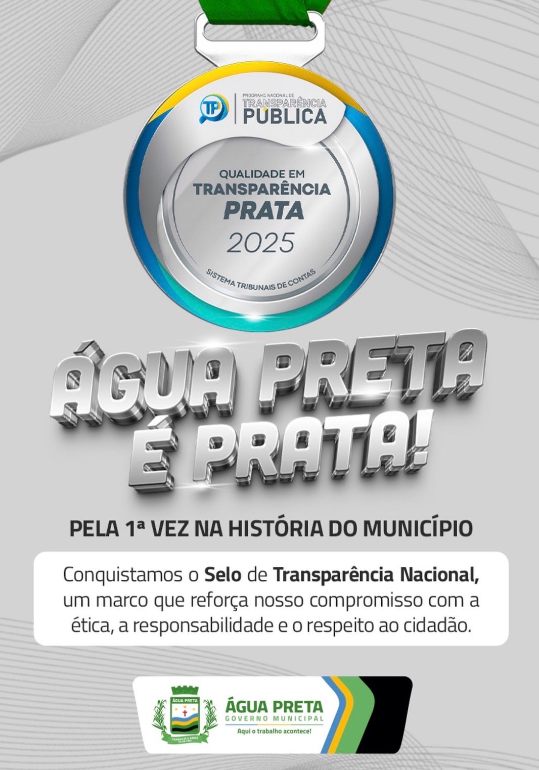 Prefeitura da Água Preta, através da gestão Miruca recebe Selo Prata de reconhecimento