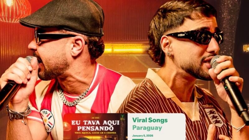 “Eu Tava Aqui Pensando” ultrapassa 2 milhões de plays no Spotify e consagra sucesso de Cesinha EL Patron e Lucas LM
