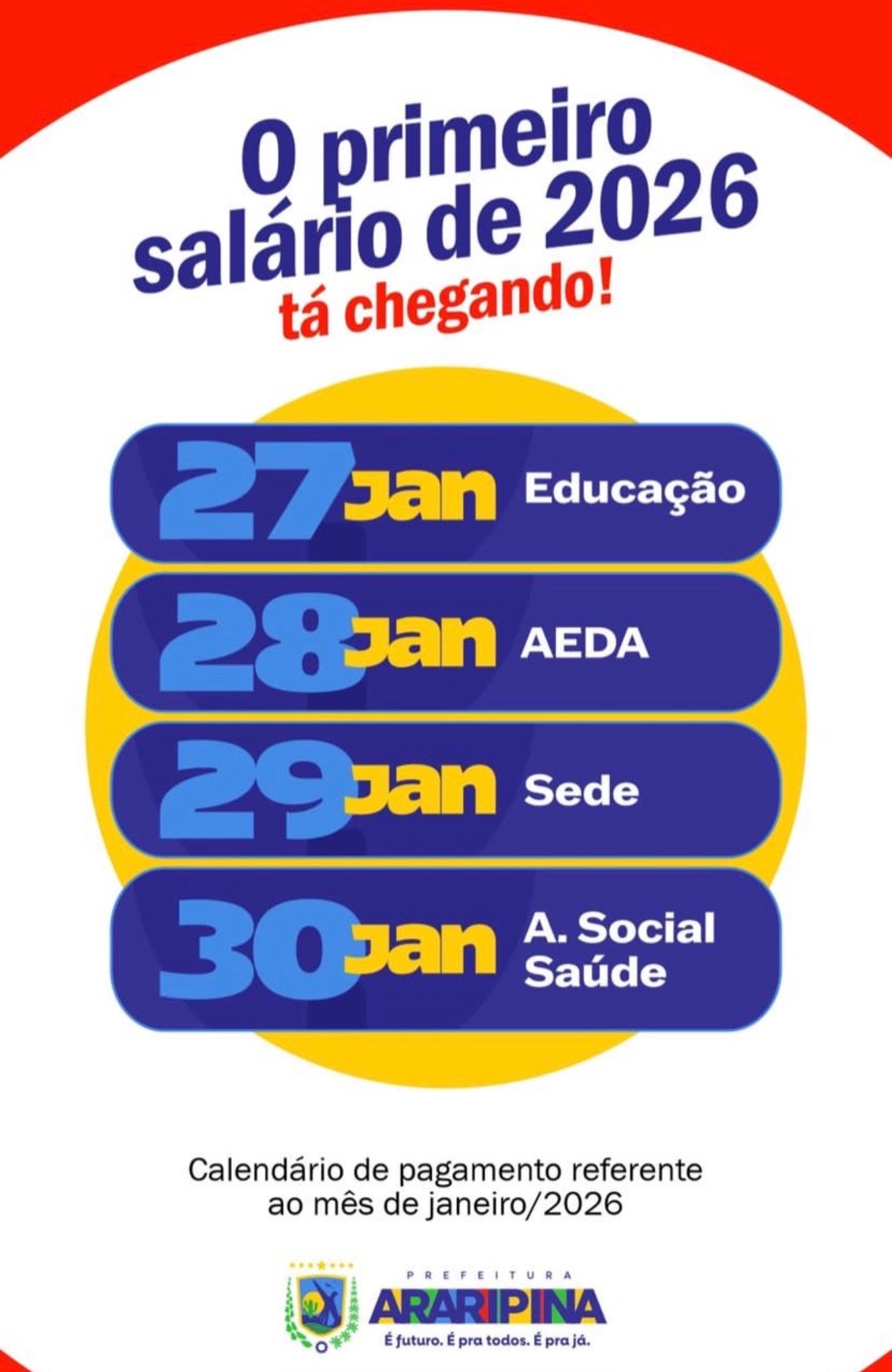 Prefeitura de Araripina anuncia o primeiro pagamento de salário de 2026